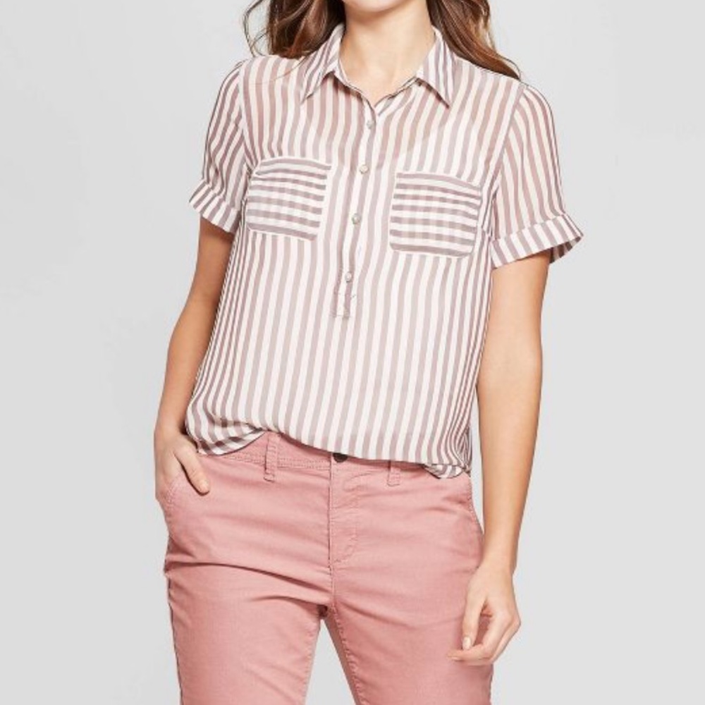 Sheer button up blouse